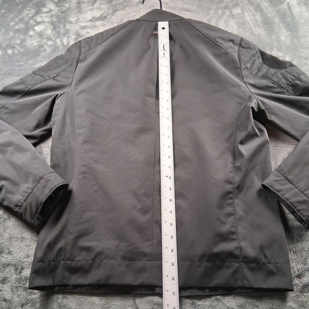 Kenneth Cole Moto Jacket Mens Small Black Quilted Shoulder Full Zip Lightweight - Picture 5 of 7